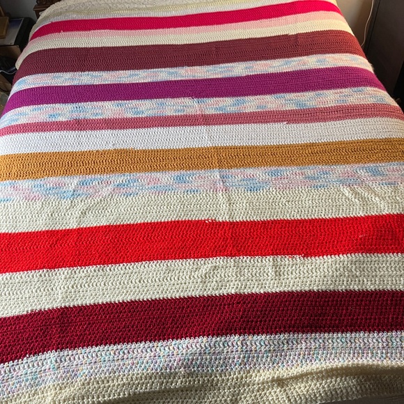 Handmade boho crochet blanket
